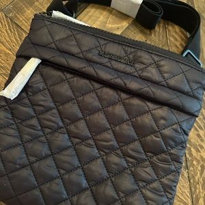 NWT Mz Wallace Metro Quilted Nylon Crossbody Bag Black